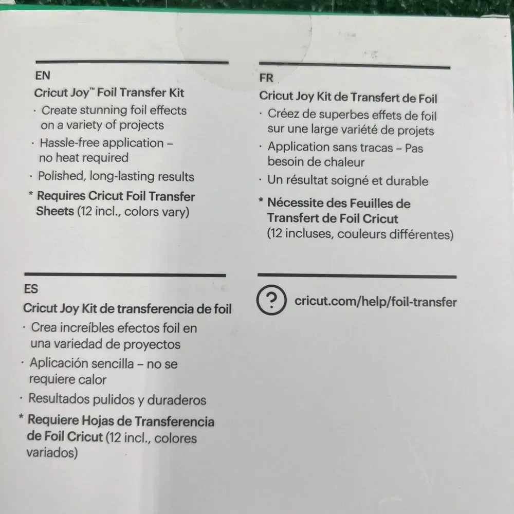 CRICUT JOY Foil Transfer Kit For Use With Cricut Joy Machine #2009056 Lot Of‎ 2